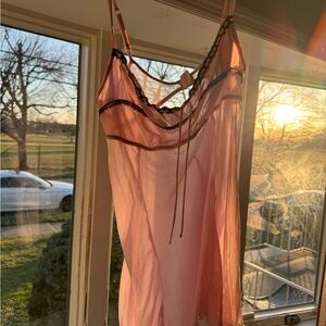 Pink and Black Chemise with Spaghetti Straps